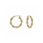18k Yellow Gold 20mm Twist Diamond-cut Hoop Earrings