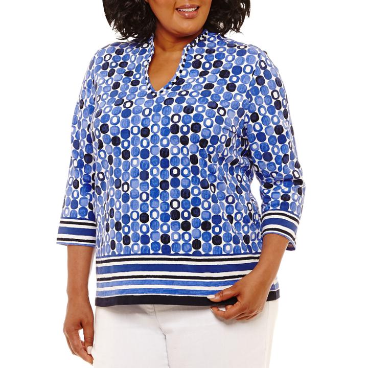 Lark Lane Must Have Border Tunic- Plus