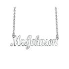 Personalized Sterling Silver Mrs Name Necklace