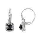 1 Ct. T.w. Color-treated Black & Genuine White Diamond Drop Earrings