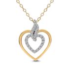 Womens 1/5 Ct. T.w. White Diamond 14k Gold Heart Pendant Necklace