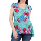 24/7 Comfort Apparel Tropical Paradise Tunic Top Plus