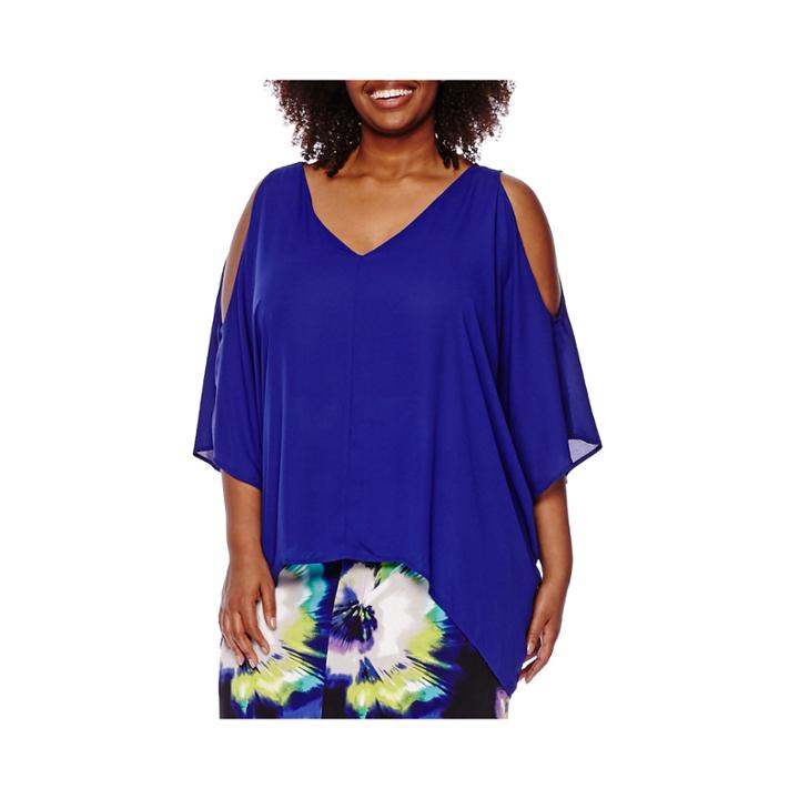 Worthington Cold-shoulder Volume Blouse - Tall