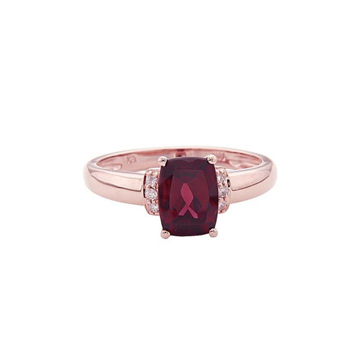 Limited Quantities! Diamond Accent Red Rhodolite 14k Gold Cocktail Ring