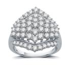 Womens 1 1/2 Ct. T.w. Genuine White Diamond 10k Gold Cluster Ring