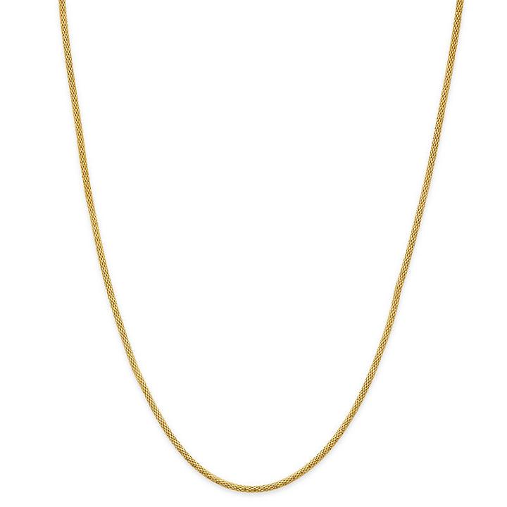 Made In Italy 24k Gold Over Silver Sterling Silver Solid Rope 18 Inch Chain Necklace