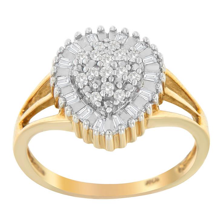 Womens 1/4 Ct. T.w. Diamond White 10k Gold Cocktail Ring