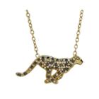 Animal Planet&trade; Crystal 14k Yellow Gold Over Silver Cheetah Pendant Necklace