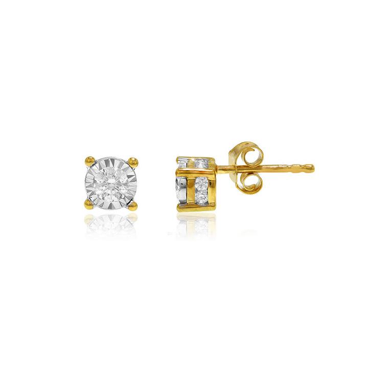 1/2 Ct. T.w. Genuine White Diamond 10k Gold Stud Earrings