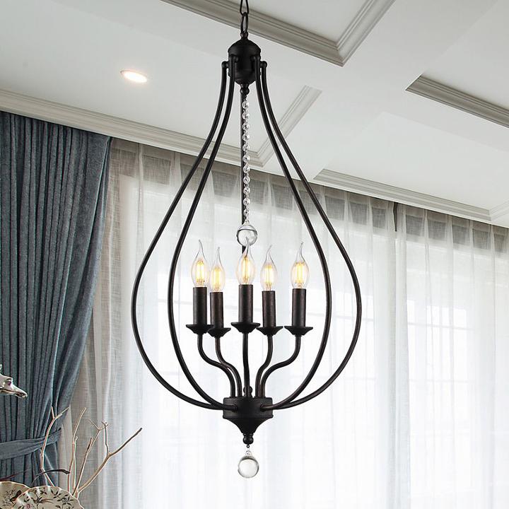 Amriana 5-light 18-inch Antique Bronze Cage Pendant