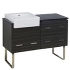 48.75-in. W Floor Mount Dawn Grey Vanity Set For 3h4-in. Drilling Black Galaxy Top