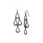 Mixit&trade; Black Openwork Teardrop Kite Earrings