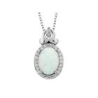 Womens 1/10 Ct. T.w. Multi Color Opal Sterling Silver Pendant Necklace