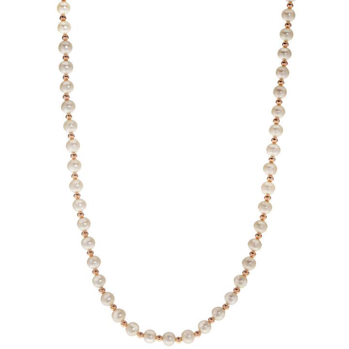Womens 6mm Cultured Freshwater Pearls Strand Necklace
