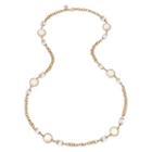 Monet Gold-tone White Strand Necklace