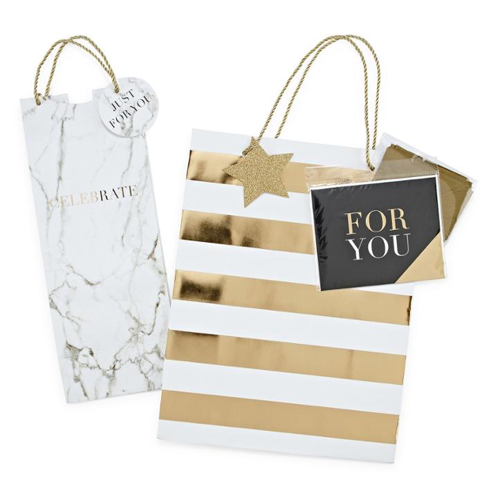 Mixit Black And White Gift Bag Set