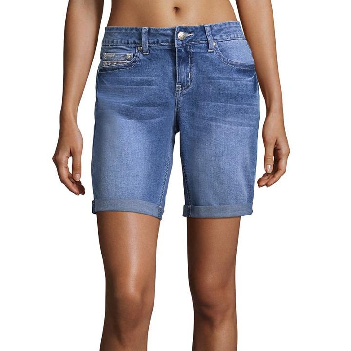 Love Indigo Wing Pocket Flap Bermuda 9 Denim Bermuda Shorts