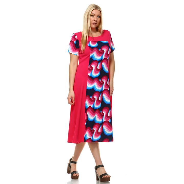 White Mark Printed Constance Midi Dress - Plus