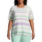 Alfred Dunner Roman Holiday Biadere Texture Sweater- Plus
