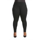 Poetic Justice Ponte Moto Style Pieced Pull On Pant - Plus