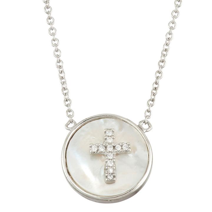 Diamonart Womens 2 1/4 Ct. T.w. White Cubic Zirconia Cross Pendant Necklace