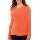 Liz Claiborne Long-sleeve Shaker Stitch Sweater - Tall