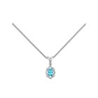 Womens Diamond Accent Blue Topaz Sterling Silver Pendant Necklace