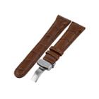 Jbw Womens Brown And Silver Tone Genuine Calfskin Leather Watch Band
