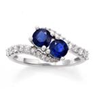 Womens 3/8 Ct. T.w. Genuine Sapphire Blue 14k Gold Cocktail Ring