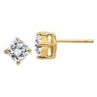 1 1/8 Ct. T.w. White Moissanite 5.5mm Square Stud Earrings