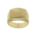 Mens 10k Yellow Gold Textured And Smooth Ring