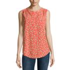Liz Claiborne Sleeveless Polka Dot Blouse