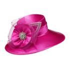 Giovanna Signature Women's Satin Covered Hat With Mesh And Rhinestone Trims
