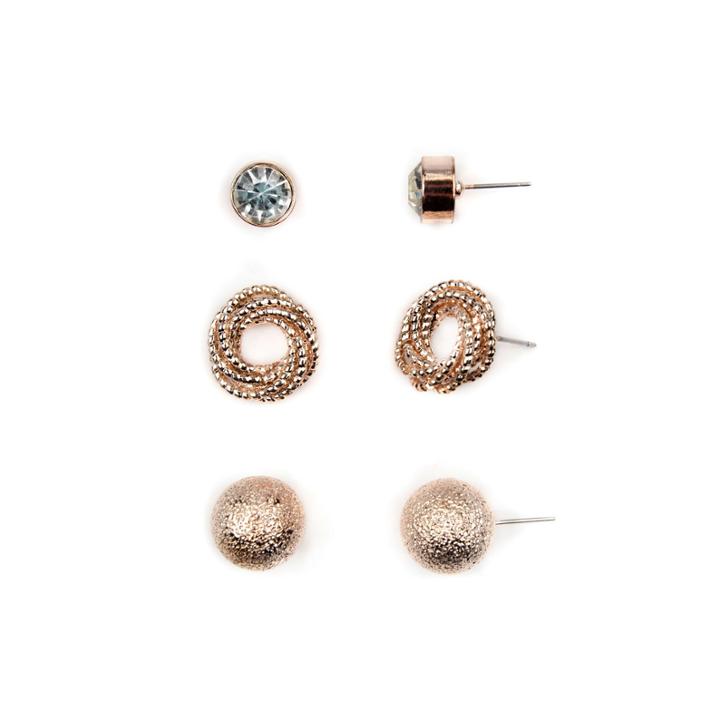 Decree 3 Pair Clear Earring Sets