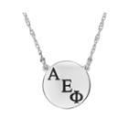 Personalized Greek Letters 16mm Circle Pendant Necklace
