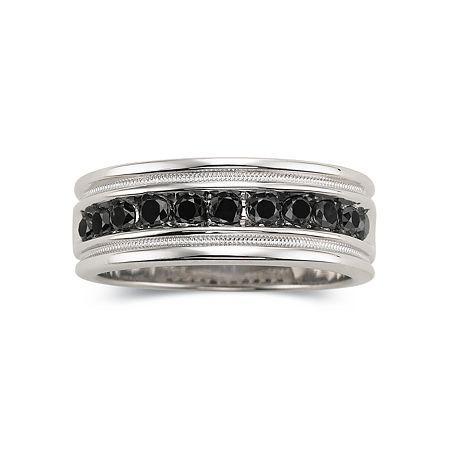 Mens 1 Ct. T.w. Black Diamond Ring Sterling Silver