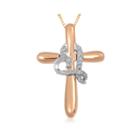 Hallmark Diamonds 1/10 Ct. Tw. Diamond 14k Rose Gold Over Silver Pendant With Sterling Silver Accent