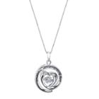 Inspired Moments&trade; Dancing Cubic Zirconia Sterling Silver Daughter Heart Pendant Necklace