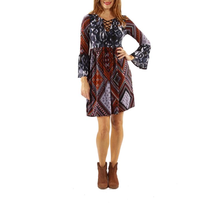 24/7 Comfort Apparel Total Knockout Peasant Dress