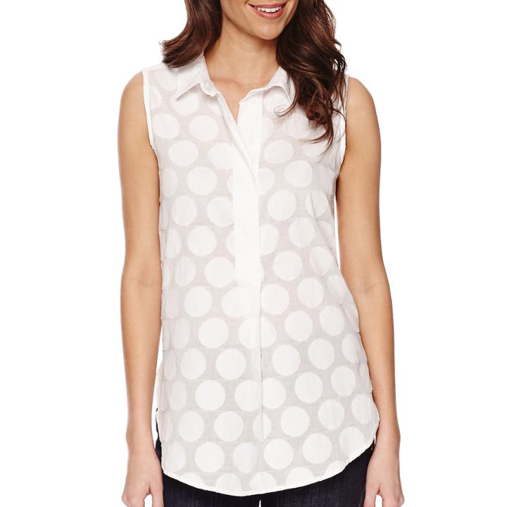 Liz Claiborne Sleeveless Dot Tunic - Tall