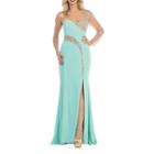 Sexy One Long Sleeve Stretchy Prom Evening Gown