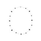Liz Claiborne Silver-tone Black Stone Long Strand Necklace