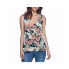Skye's The Limit Tahitian Paradise Sleeveless V Neck Crepe Blouse-plus