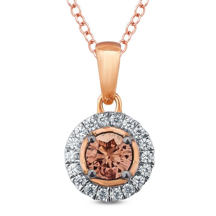 Womens 1/4 Ct. T.w. Multi Color Diamond 10k Gold Pendant Necklace
