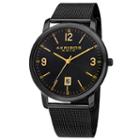 Akribos Xxiv Mens Black Strap Watch-a-858bk