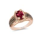 Levian Corp Le Vian Womens 1/2 Ct. T.w. Color Enhanced Red Rhodolite 14k Gold Cocktail Ring