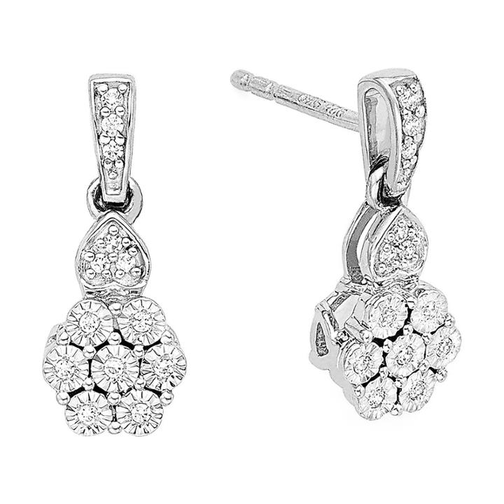 Diamond Blossom 1/10 Ct. T.w. Diamond Earrings