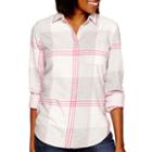 Stylus&trade; Long-sleeve Brushed Twill Plaid Shirt