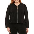 Worthington Zip Front Ponte Blazer-plus