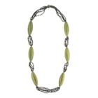 Designs By Adina Light Green Woven Flapper Necklace